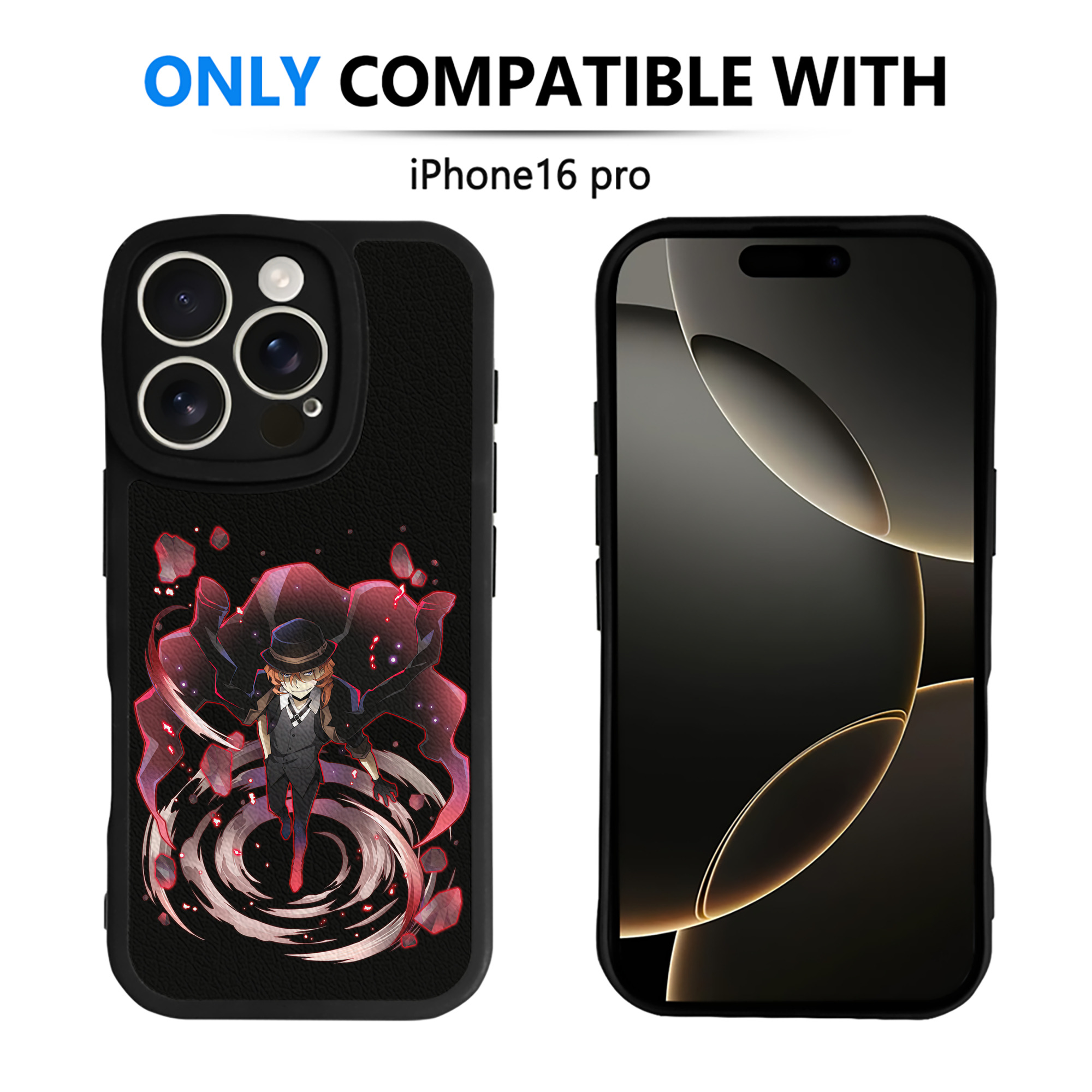 （画像用） 文豪ストレイドッグス Bungo Stray Dogs 【iPhone 16シリーズ対応】シリコンスマホケース（レザー調） 材質：シリコン